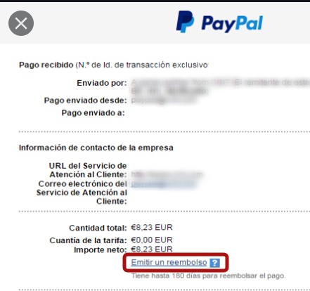 No me ha llegado el REEMBOLSO a mi tarjeta / cuenta PayPal 