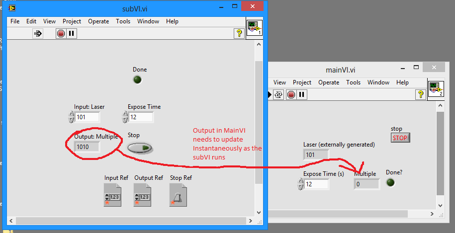 subvi-mainvi instantaneous output 