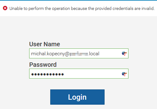 Invalid credentials meaning