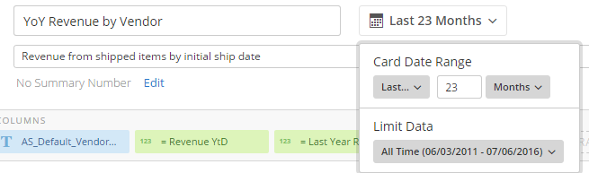 Top-level Card Date Interval