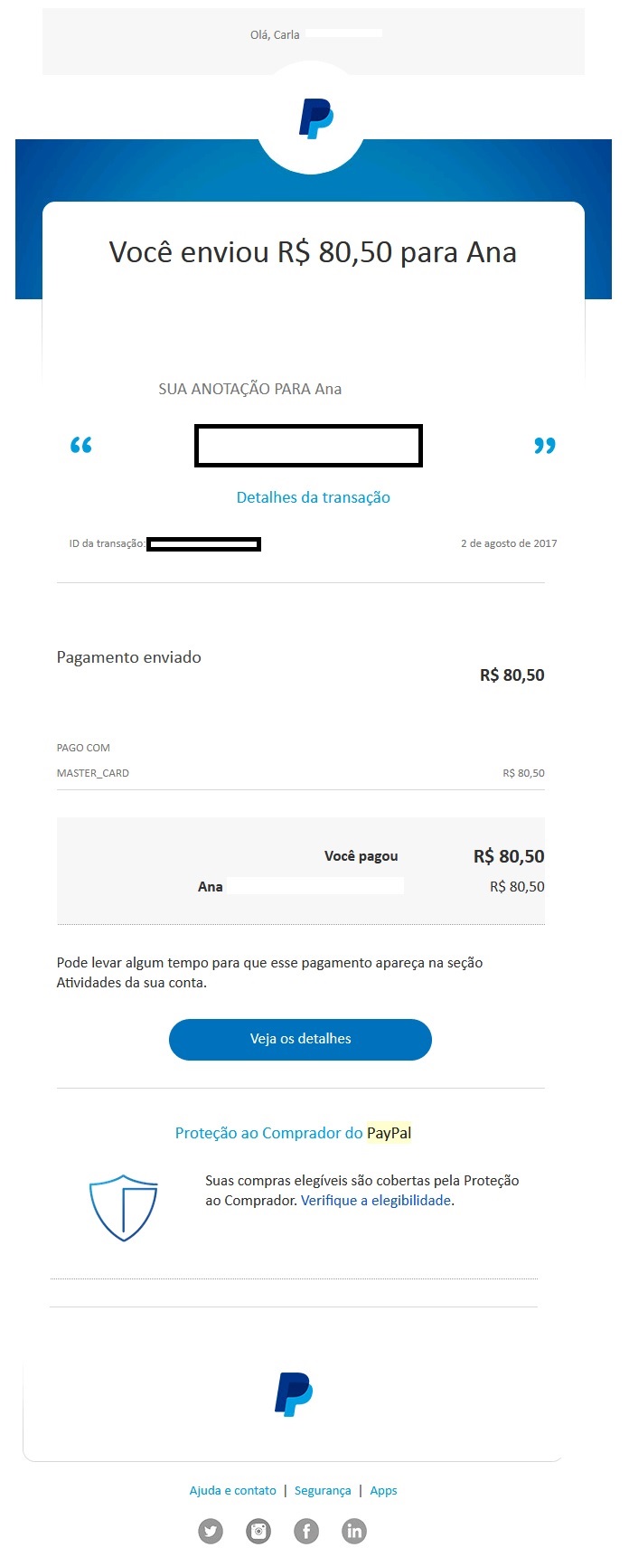 Recibo PayPal