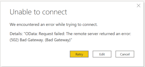 502 bad gateway error