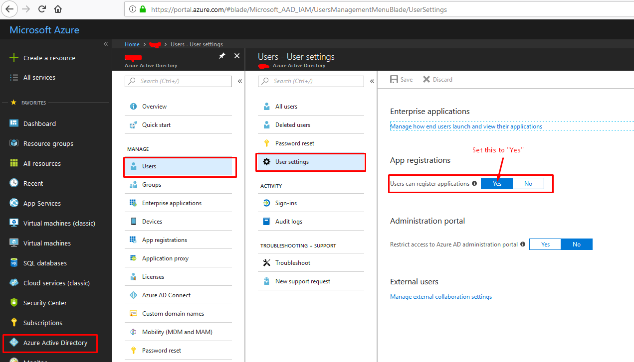 Azure AD Setting