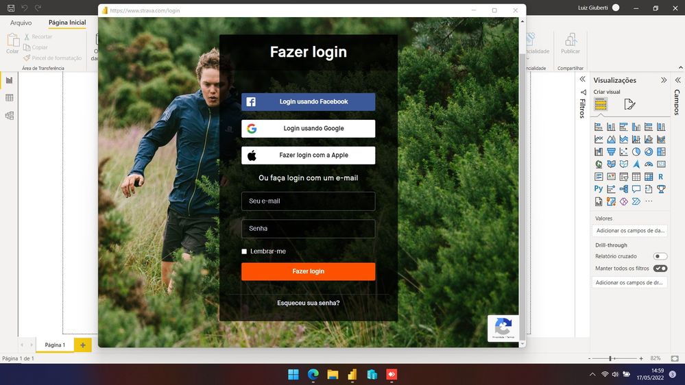 In this window I click on Login Using Google