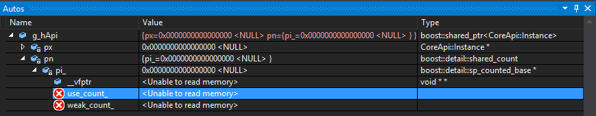 Null pointer in VS