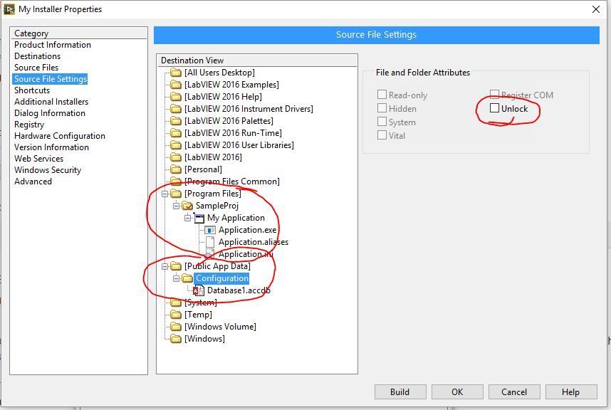 Configuring the installer to allow an application to update Windows protected folder files.