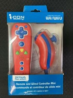 i-Con ~ Wii - U Kid Friendly Remote & Wired Controller Mini Pack, red and yellow