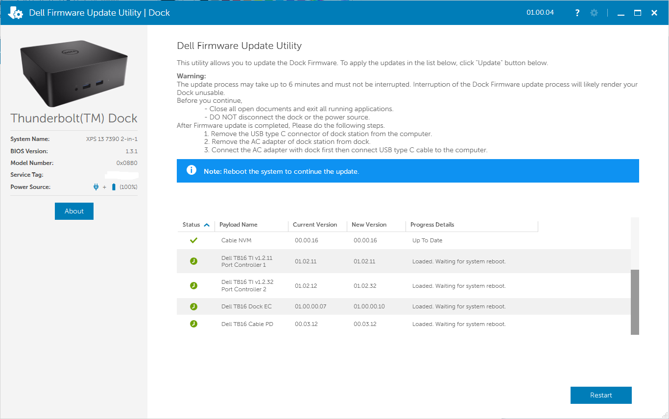 dell tb16 firmware update windows 11