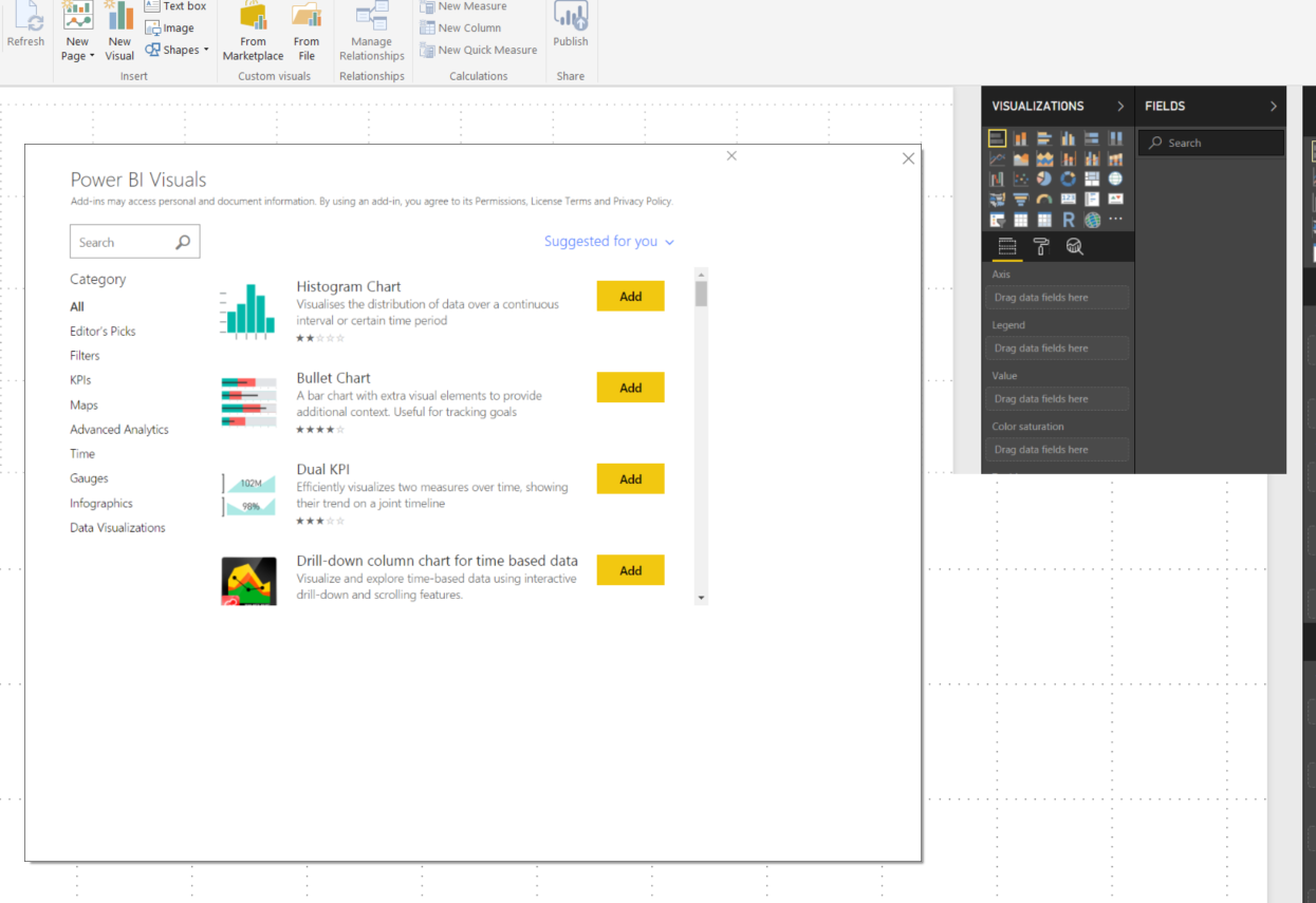 Power BI Visuals From marketplace