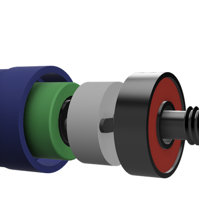 Figure 2: Rendering of wheel internal components and bearing power routing system