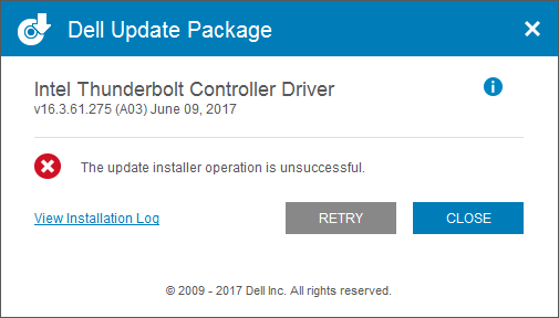 Solved Updating Intel Thunderbolt Controller Driver Fails Dell Community