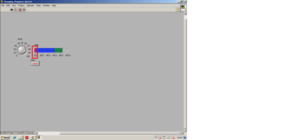 here problem is when i run the vi then by default red color is indicate below the 0