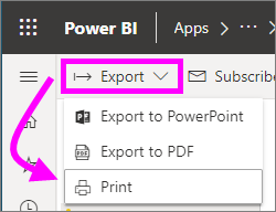 Power BI File menu