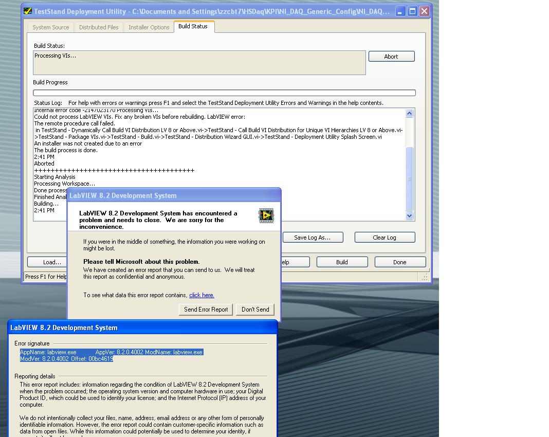 labview exception