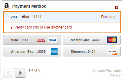 decline widget payment paypal card method wallet why declined screen example shot