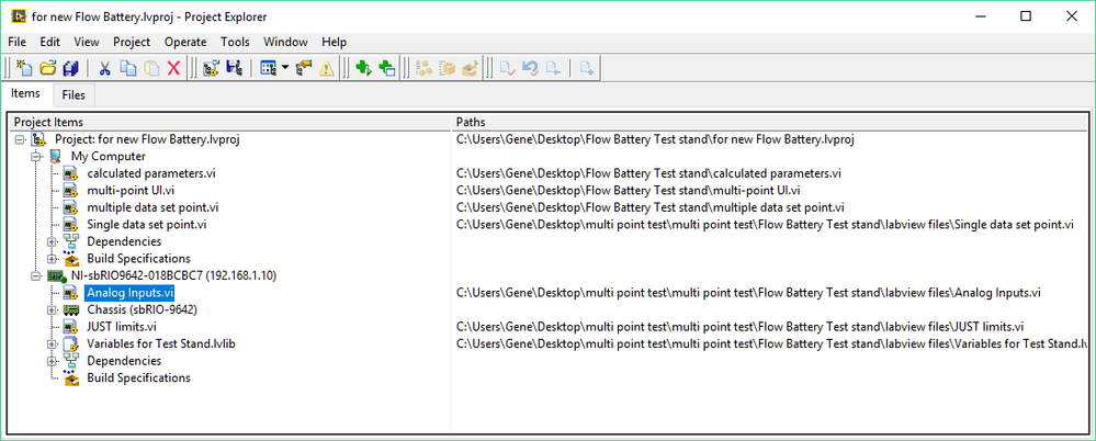 a snapshot of the project