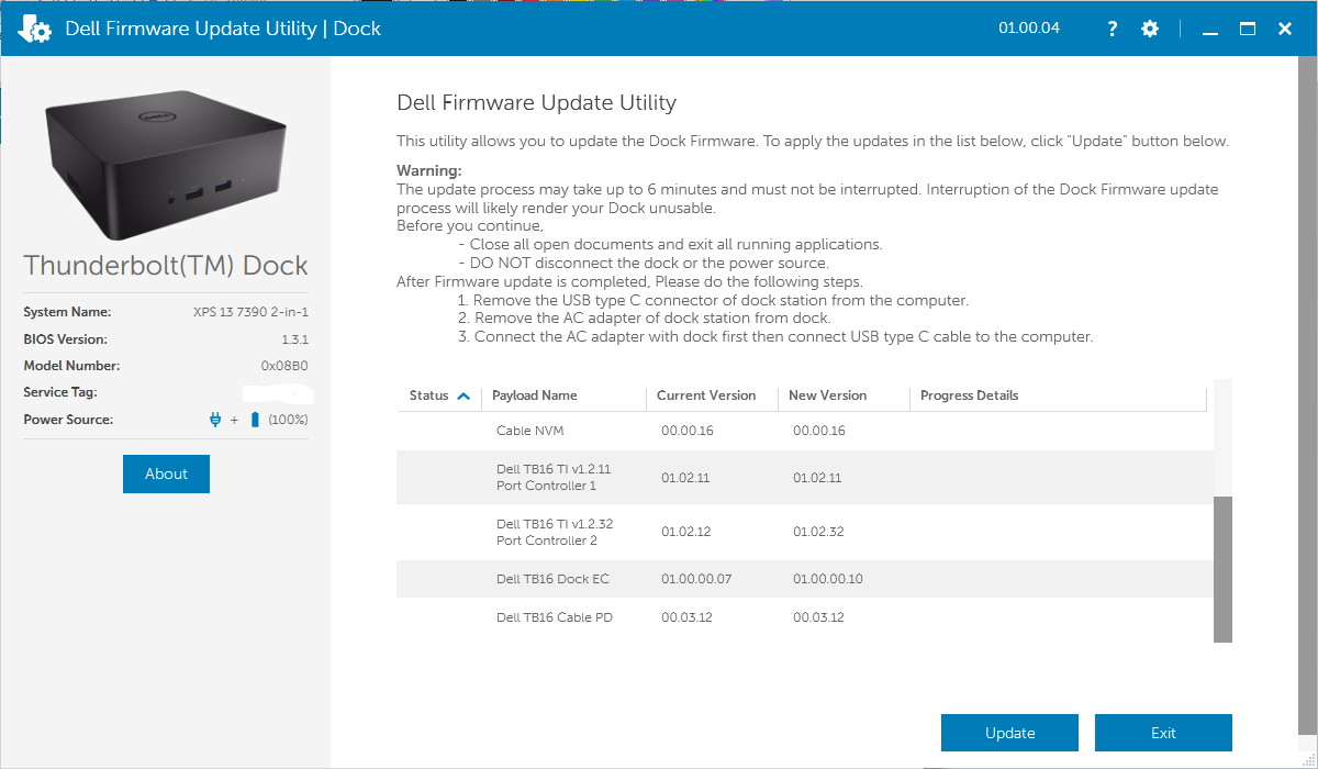 TB16 Firmware Update Dell Community