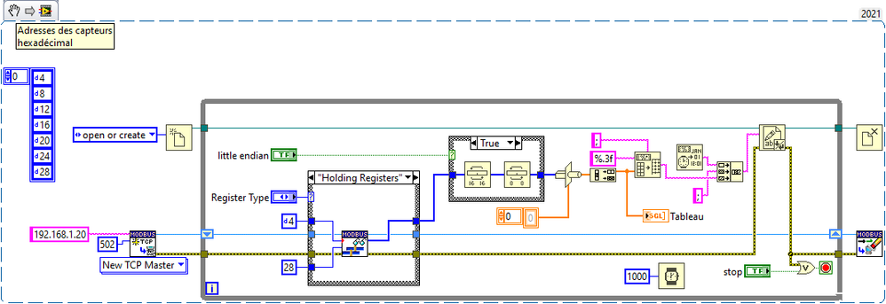 reading multiple modbus registers and converting to float