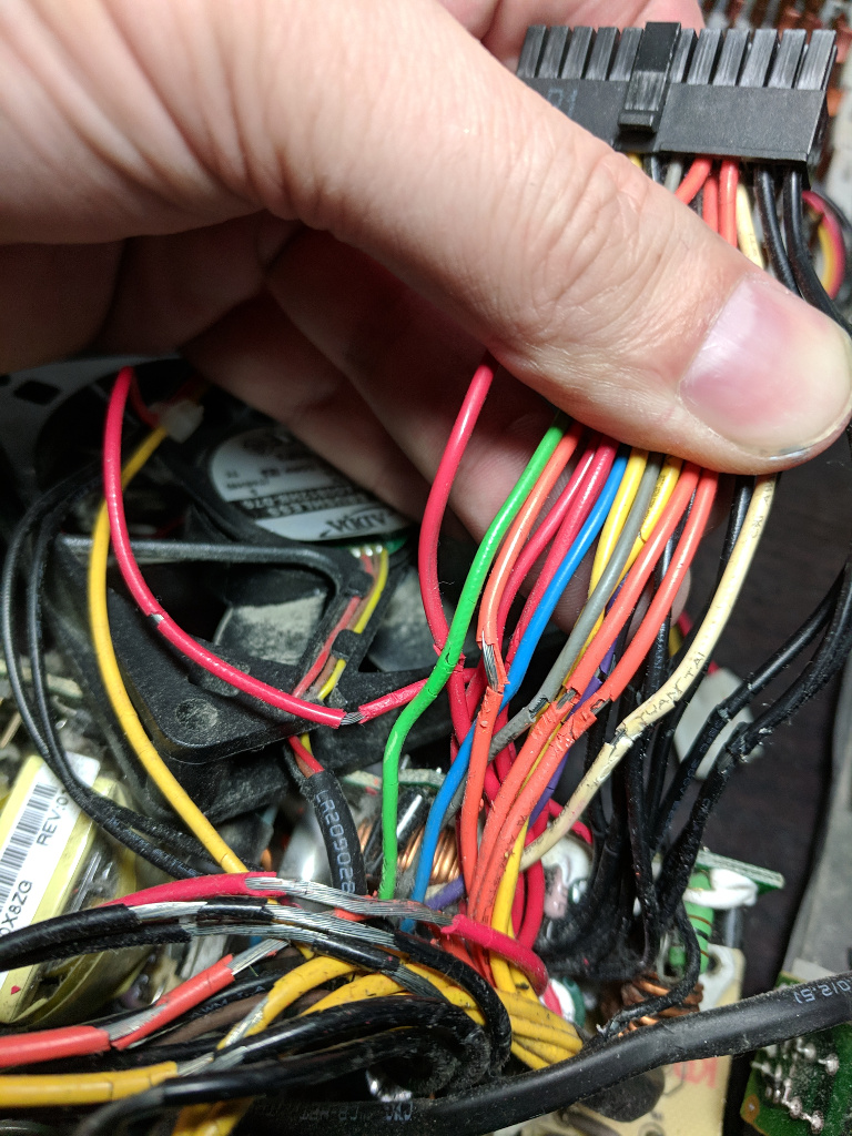 Cracked internal power supply wires
