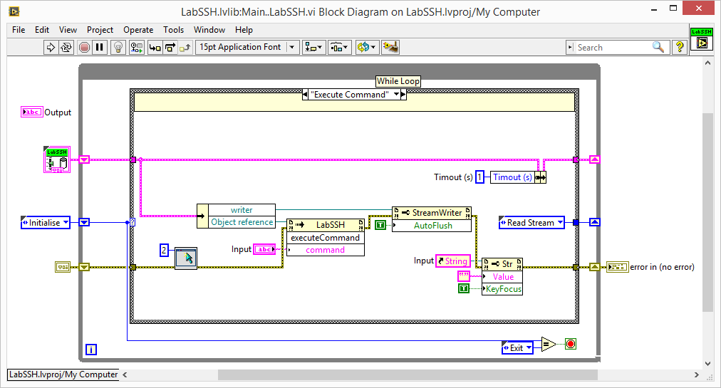 LabVIEW SSH Execute Command