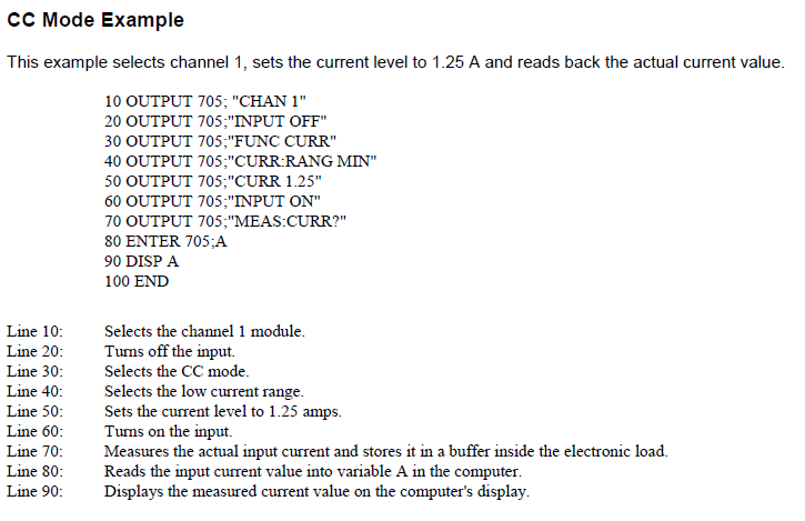 CC Mode Aglient Programming example