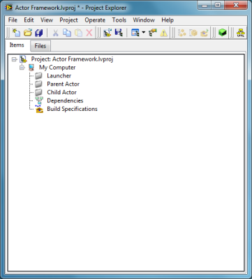 LabVIEW Actor Framework empty project