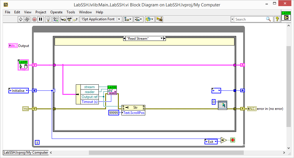 LabVIEW SSH readStream