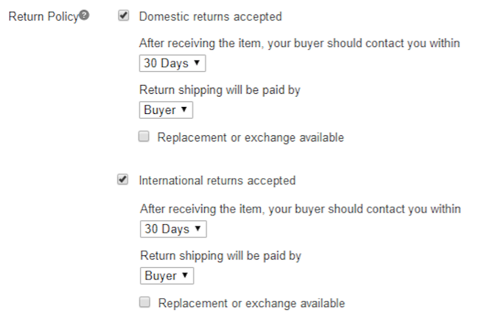 return policy options