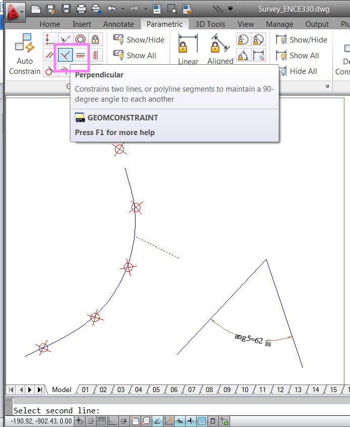 Civil D Draw Line Perpendicular : Solved how to draw a line perpendicular on an arc at the