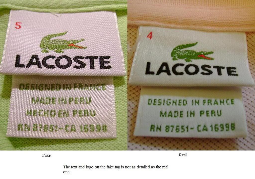 fake vs real lacoste