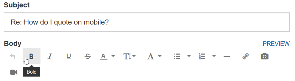 Where is the quote button?