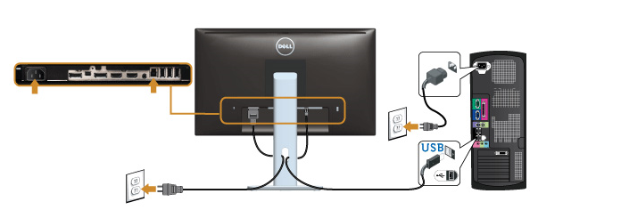 USB hub on my Dell U2414H doesn't work in mode Dell