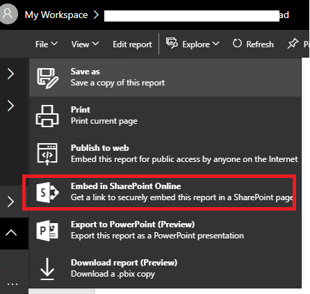Export_to_excel_published_report_from_sharepoint_2013_On_premise_site_page