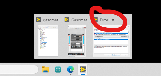 Expected behavior, have window listing errors