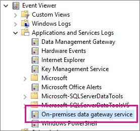 On-prem-data-gateway-event-logs